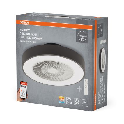 Osram - LED zatemnjiva stropna svetilka s ventilatorjem SMART+ LED/78W/230V 3000-6500K Wi-Fi + daljinsko upravljanje