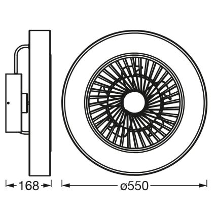 Osram - LED zatemnjiva stropna svetilka s ventilatorjem SMART+ LED/78W/230V 3000-6500K Wi-Fi + daljinsko upravljanje