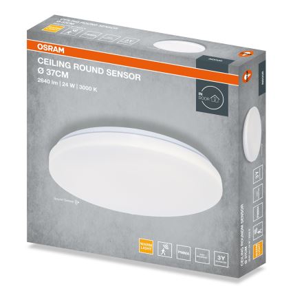 Osram - LED stropna svetilka s senzorjem mraka ROUND LED/24W/230V, premer 37 cm