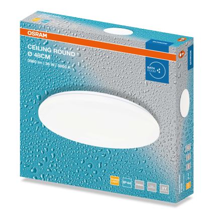 Osram - LED kopalniško stropno svetilo CEILING ROUND LED/36W/230V 3000K premer 48 cm IP44 bela