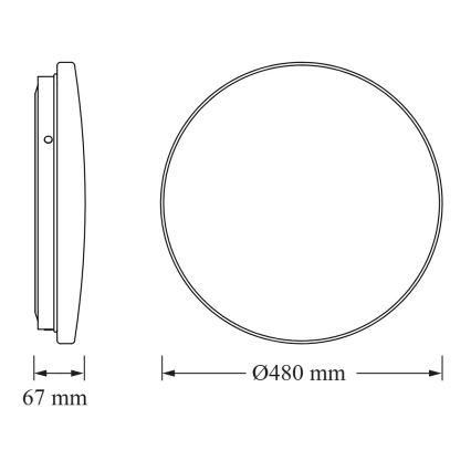 Osram - LED stropna svetilka za kopalnico s senzorjem mraka CEILING ROUND LED/36W/230V 3000K Ø 48 cm IP44 bela