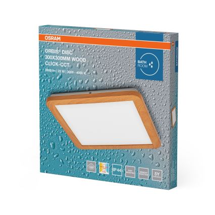 Osram - LED stropna svetilka za kopalnico ORBIS DISC LED/22W/230V 3000/4000K 30x30 cm IP44 rjava