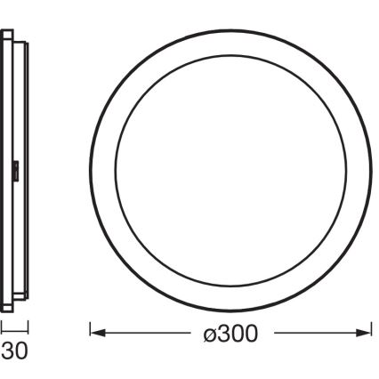 Osram - LED stropna kopalniška svetilka ORBIS DISC LED/22W/230V 3000/4000K premer 30 cm IP44 bela
