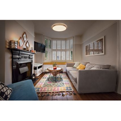 Osram - Zatemnljivo stropno svetilo ORBIS WOODBURRY LED/24W/230V, premer 39 cm, bež