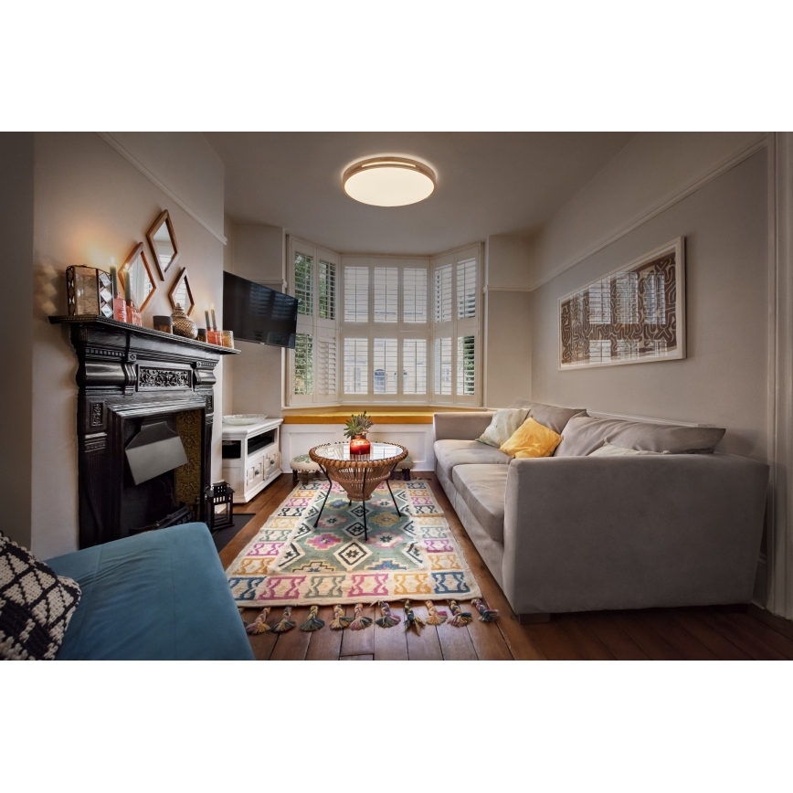 Osram - Zatemnljivo stropno svetilo ORBIS WOODBURRY LED/24W/230V, premer 39 cm, bež