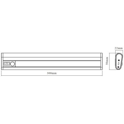 Osram - LED svetilka za pod omarico s senzorjem MOBILE LED/1,5W/3,7V 1800 mAh