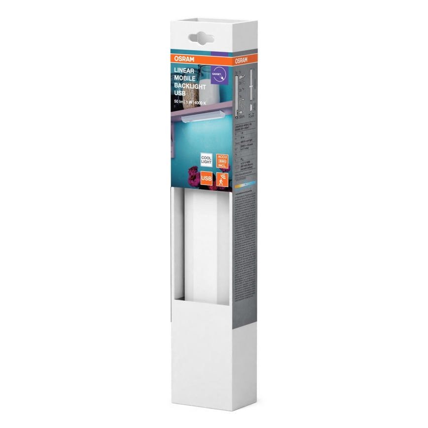 Osram - LED svetilka za pod omarico z senzorjem MOBILE LED/1W/3,7V 500 mAh 20 cm