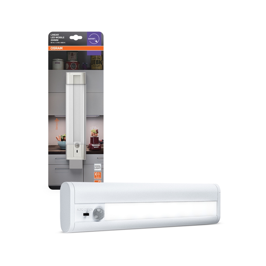Osram - LED svetilka za pod omarico s senzorjem gibanja in senzorjem mraka LINEARLED LED/1,9W/6V 4xAA 4000K 21,4 cm bela