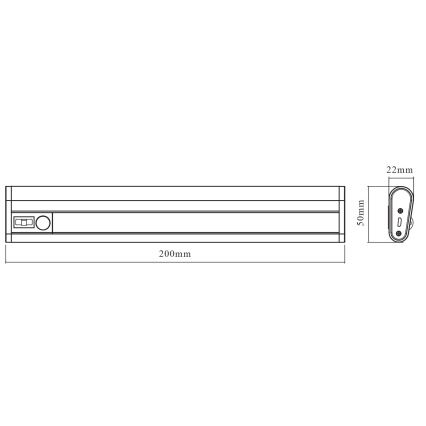 Osram - LED svetilka za pod omaro s senzorjem MOBILE LED/1W/3,7V 1800 mAh