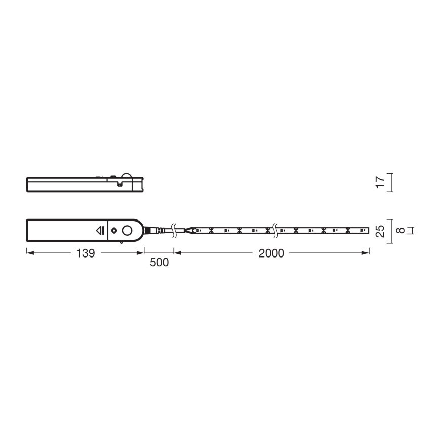 Osram - LED trak s senzorjem gibanja FLEX 2m LED/3,6W/4xAA