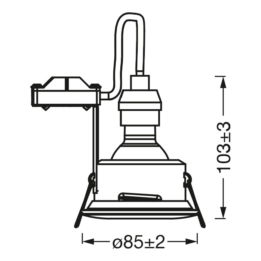 Osram - LED kopalniško vgradno stropno svetilo SPOT 1xGU10/4,3W/230V 2700K CRI 90 premer 8,5 cm IP65 belo