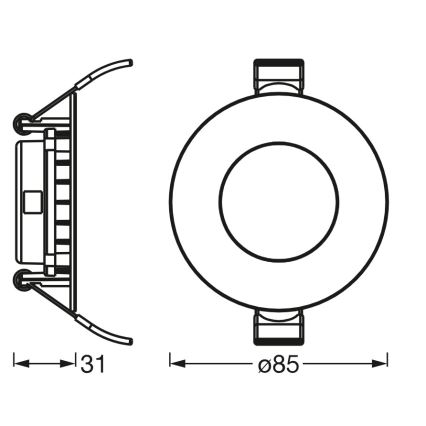 Osram - LED vgradna stropna svetilka SLIM/4,5W/230V 4000K