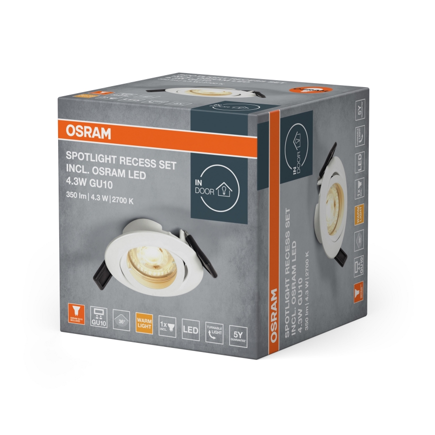 Osram - LED vgradna stropna svetilka SPOT 1xGU10/4,3W/230V 2700K CRI 90 bela