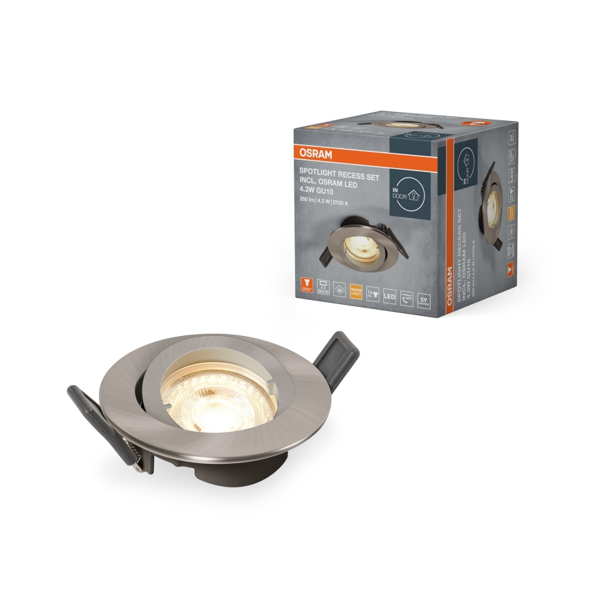 Osram - LED vgradna stropna svetilka SPOT 1xGU10/4,3W/230V 2700K CRI 90 matni krom