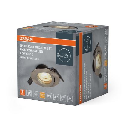 Osram - LED vgradna stropna svetilka SPOT 1xGU10/4,3W/230V 2700K CRI 90 matni krom