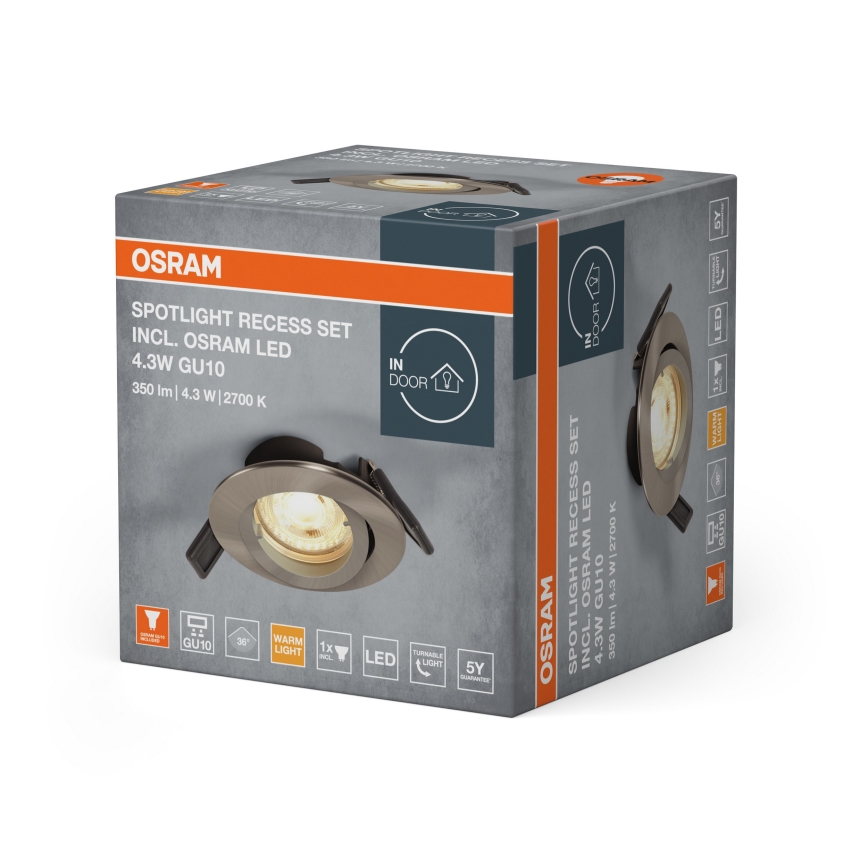 Osram - LED vgradna stropna svetilka SPOT 1xGU10/4,3W/230V 2700K CRI 90 matni krom