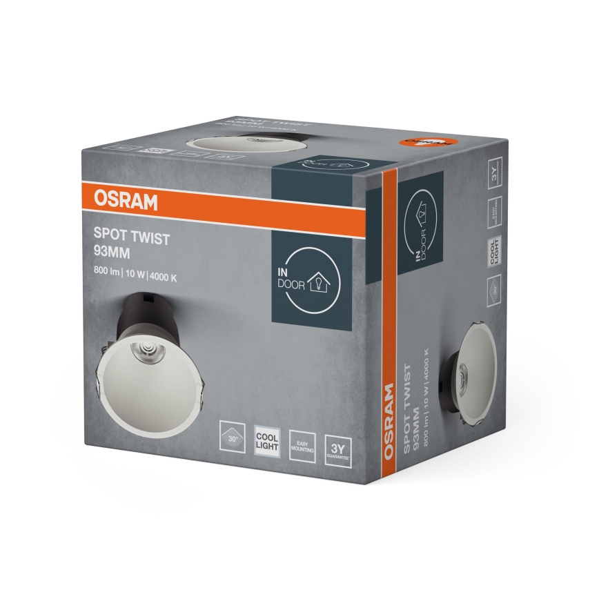 Osram - LED vgradna stropna svetilka SPOT TWIST LED/10W/230V 4000K premer 9,3 cm bela