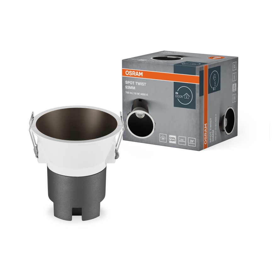 Osram - LED vgradna stropna svetilka SPOT TWIST LED/10W/230V 4000K premer 9,3 cm bela/črna