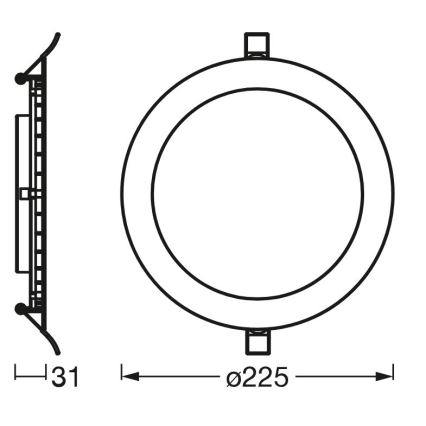 Osram - LED Vgradna svetilka SLIM LED/22W/230V 3000K