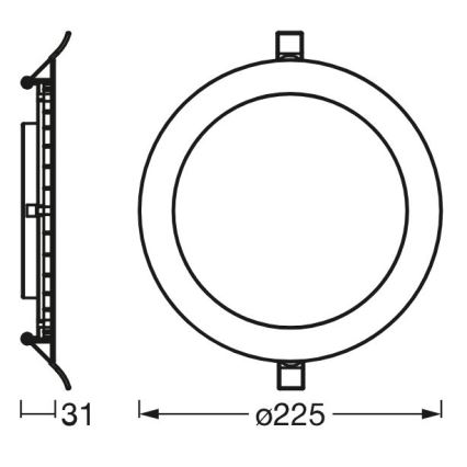 Osram - LED Vgradna svetilka SLIM LED/22W/230V 4000K