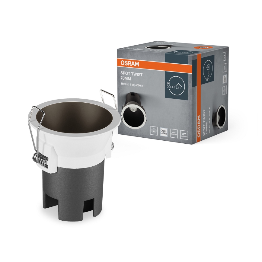 Osram - LED vgradno stropno svetilo SPOT TWIST LED/5W/230V 4000K, premer 7 cm, belo/črno