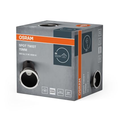 Osram - LED vgradno stropno svetilo SPOT TWIST LED/5W/230V 4000K, premer 7 cm, belo/črno