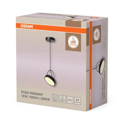 Osram - LED viseči lestenec na kablu DECOR PUCK LED/12W/230V CRI 90 črna
