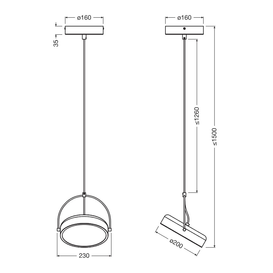 Osram - LED viseči lestenec na kablu DECOR PUCK LED/12W/230V CRI 90 črna