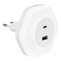 Osram - LED vtična nočna lučka z USB LUNETTA LED/15W/230V bela
