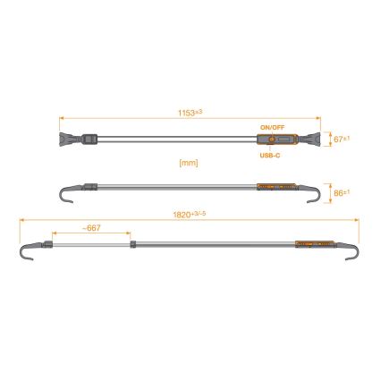 Osram - zatemnjiva polnilna LED-svetilka LEDINSPECT UNDERBONNET LED/16W/3,7V IP65 4400 mAh