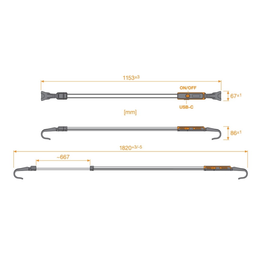 Osram - zatemnjiva polnilna LED-svetilka LEDINSPECT UNDERBONNET LED/16W/3,7V IP65 4400 mAh