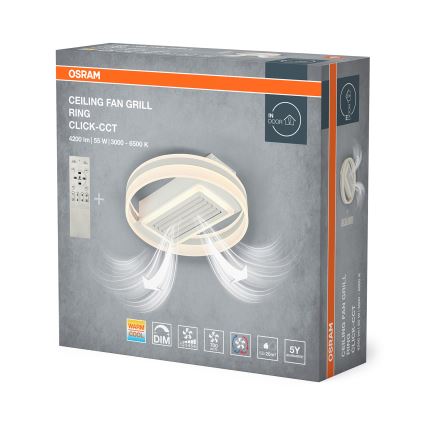 Osram - LED stropna svetilka s funkcijo zatemnitve in ventilatorjem CEILING FAN LED/55W/230V 3000-6500K bela + z daljinskim upravljalnikom