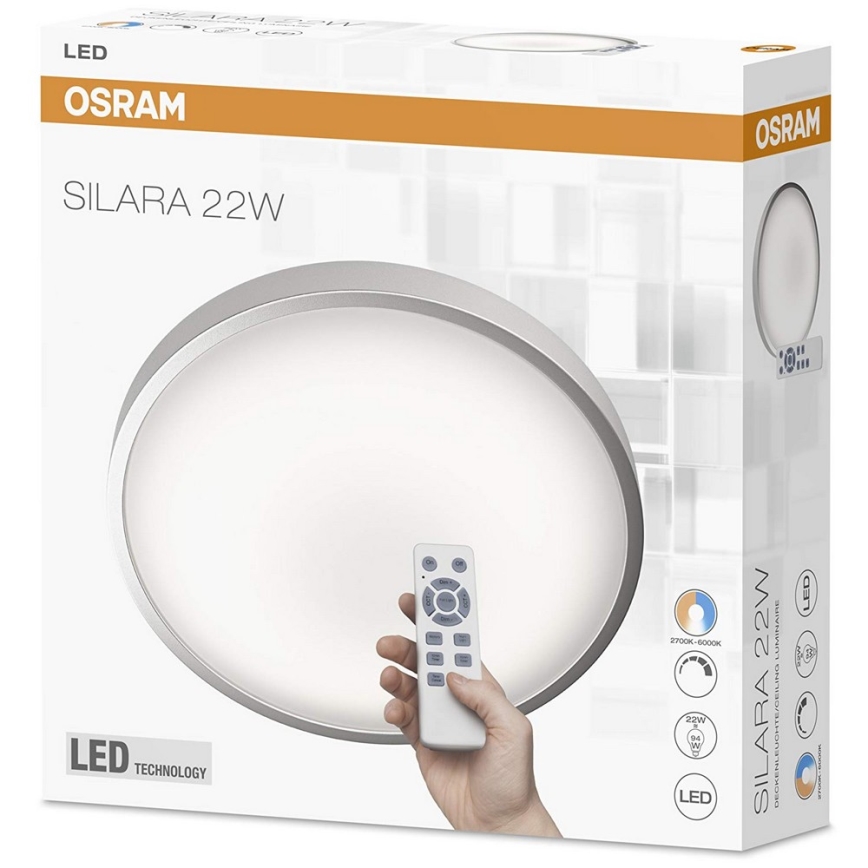 Osram - LED Zatemnitvena stropna svetilka SILARA LED/22W/230V 2700K-6000K