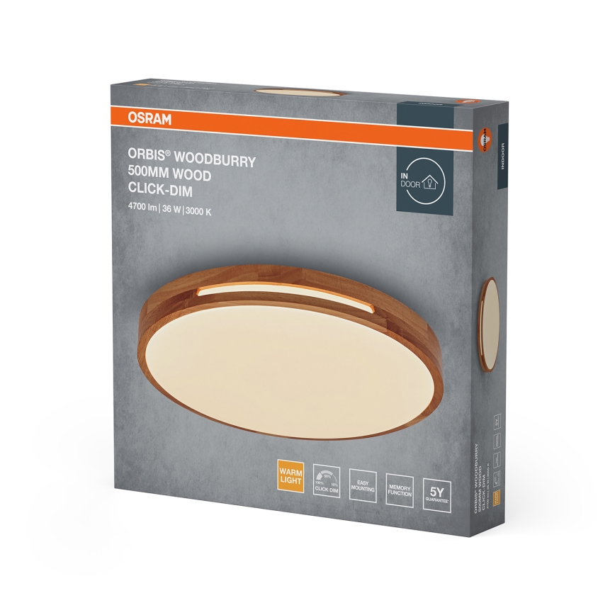 Osram - LED zatemnitveno stropno svetilo ORBIS WOODBURRY LED/36W/230V premer 50 cm