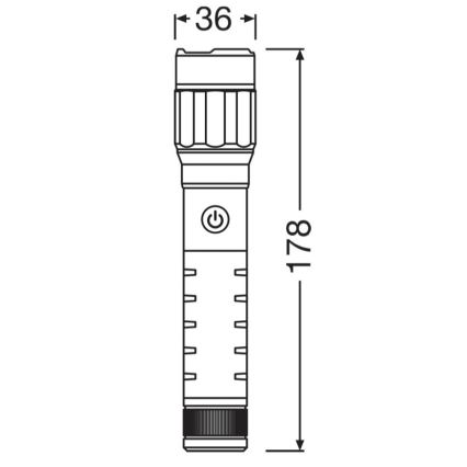 Osram - polnilna LED ročna svetilka z nastavljivo svetlostjo LEDINSPECT PRO TORCH 800 LED/8W/3,7V 2200 mAh IP44
