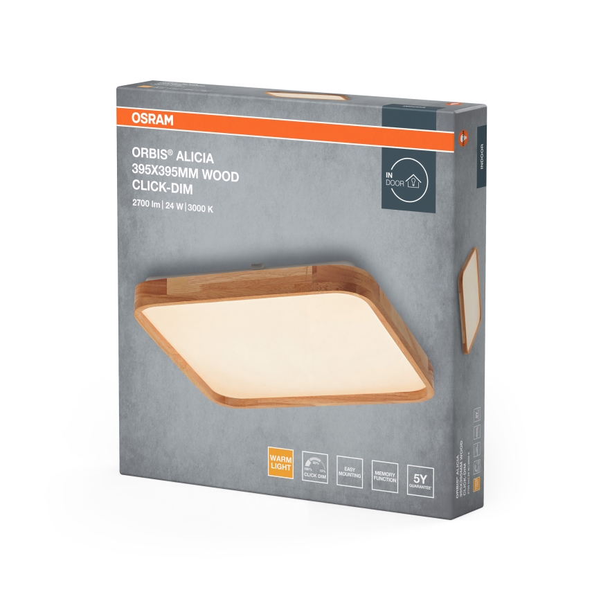 Osram - Zatemnjiva LED stropna svetilka ORBIS ALICIA LED/24W/230V 39,5x39,5 cm bež
