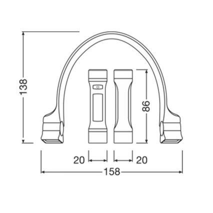 Osram - LED zatemnjiva polnilna svetilka LEDINSPECT WEARABLE NECKLIGHT LED/1W/3,7V IP54 1000 mAh