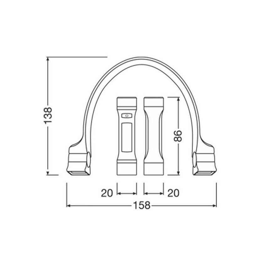 Osram - LED zatemnjiva polnilna svetilka LEDINSPECT WEARABLE NECKLIGHT LED/1W/3,7V IP54 1000 mAh