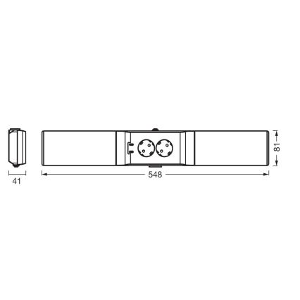 Osram - LED zatemnljivo svetilo za pod omaro z vtičnicami UNDERCABINET LED/10W/230V 3000K 54,8 cm črna