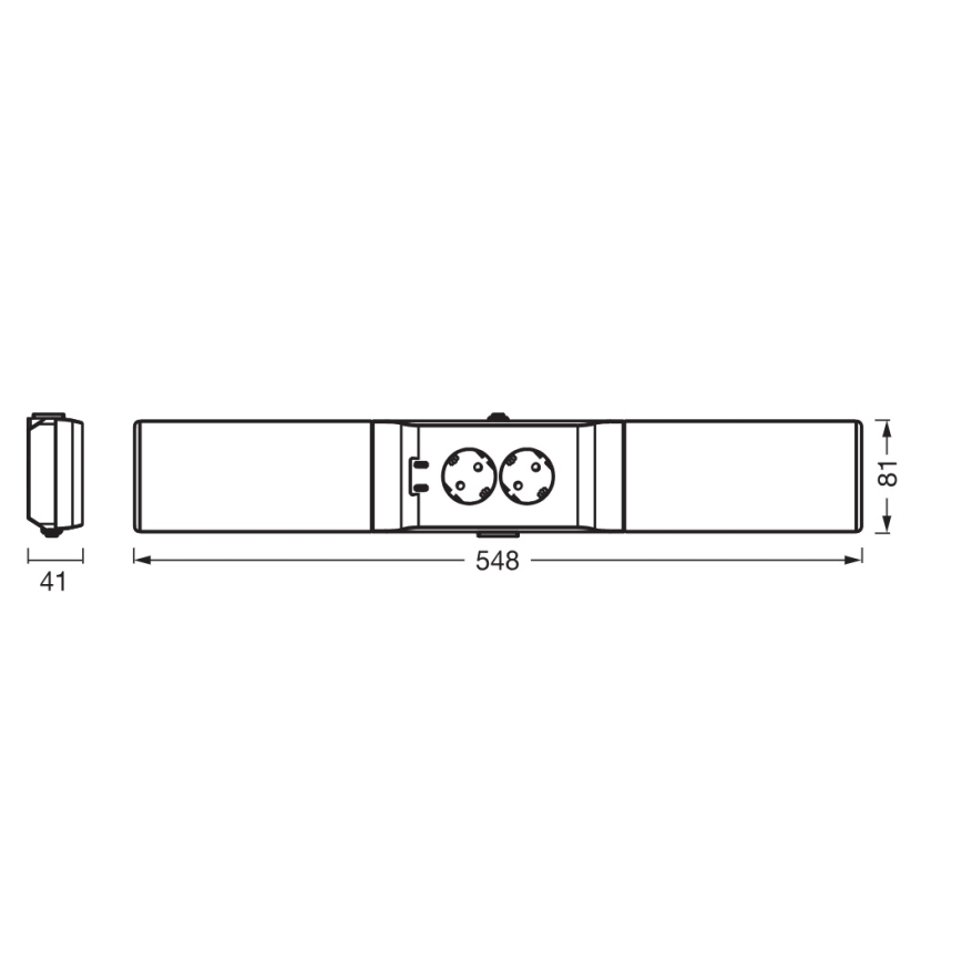 Osram - LED zatemnljivo svetilo za pod omaro z vtičnicami UNDERCABINET LED/10W/230V 3000K 54,8 cm črna