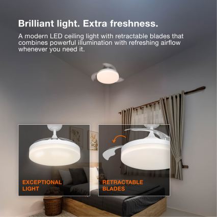 Osram - Zatemnjevalna LED stropna svetilka z ventilatorjem LEVECHE LED/36W/230V 3000/4000/6500K + daljinski upravljalnik
