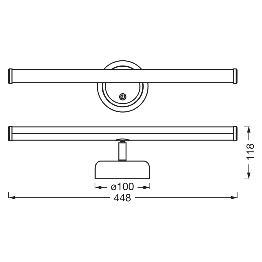 Osram - Zatemnjiva polnilna stenska LED-svetilka na dotik NIGHTLUX LED/1,8W/5V črna