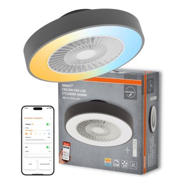 Osram - LED zatemnjiva stropna svetilka s ventilatorjem SMART+ LED/78W/230V 3000-6500K Wi-Fi + daljinsko upravljanje