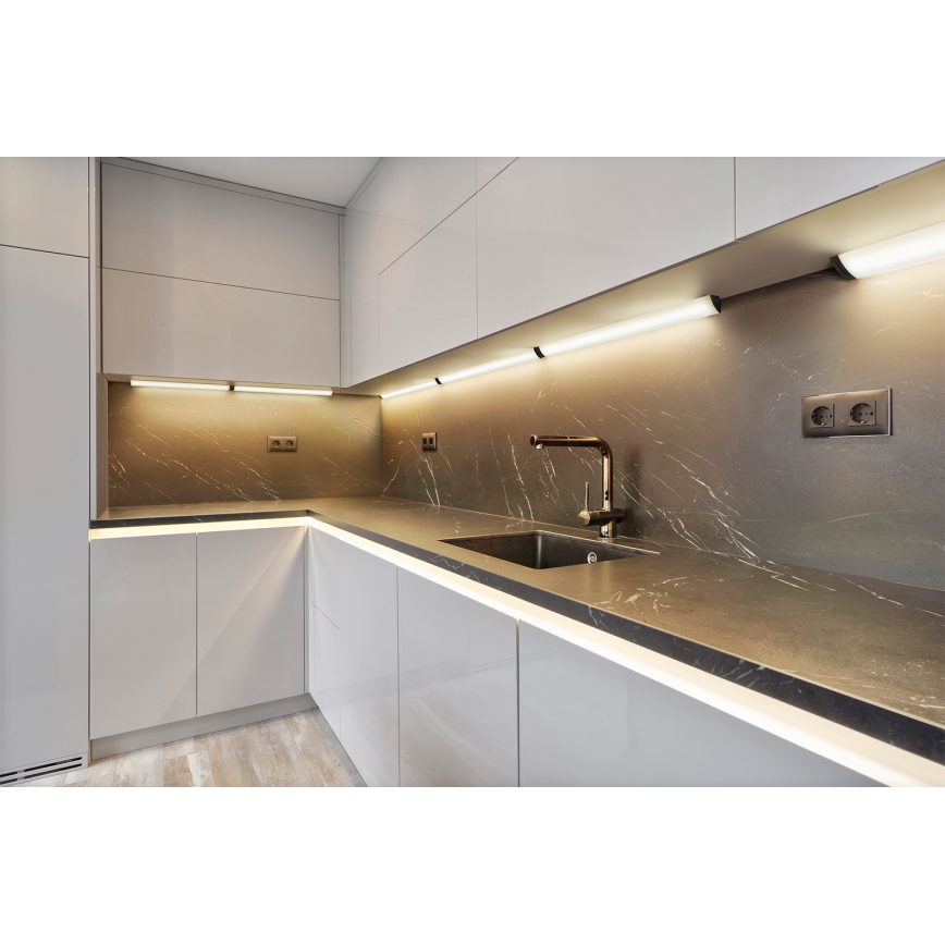 Osram - LED zatemnjevalna svetilka za pod omaro z zaznavalom gibanja LINEAR ANGLE LED/7,5W/230V 3000/4000/6500K 55 cm črna