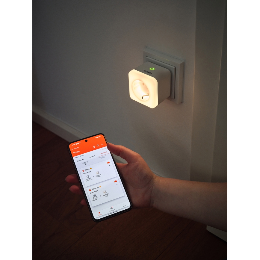 Osram - LED zatemnjevalna vtičnica z osvetlitvijo SCHUKO SMART+ NIGHTLIGHT 3680W/230V Wi‑Fi