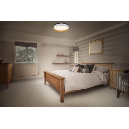 Osram - Zatemnjiva LED stropna svetilka ORBIS LIVIA LED/16W/230V, premer 30 cm, bela/rjava