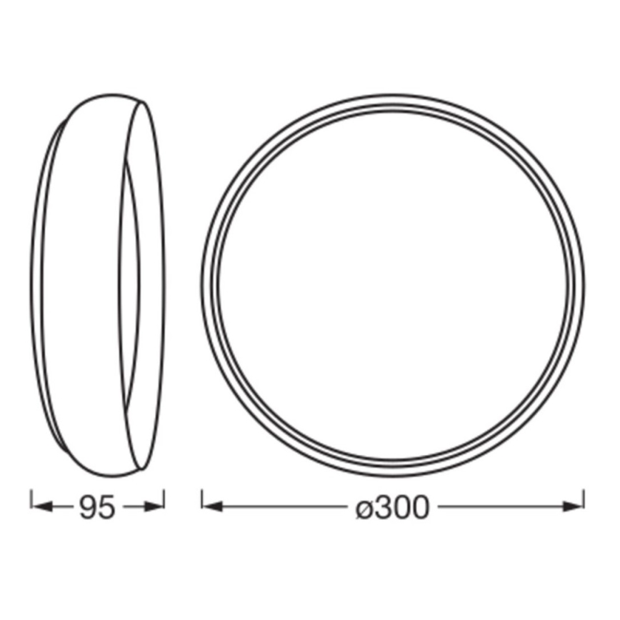 Osram - Zatemnjiva LED stropna svetilka ORBIS LIVIA LED/16W/230V, premer 30 cm, bela/rjava
