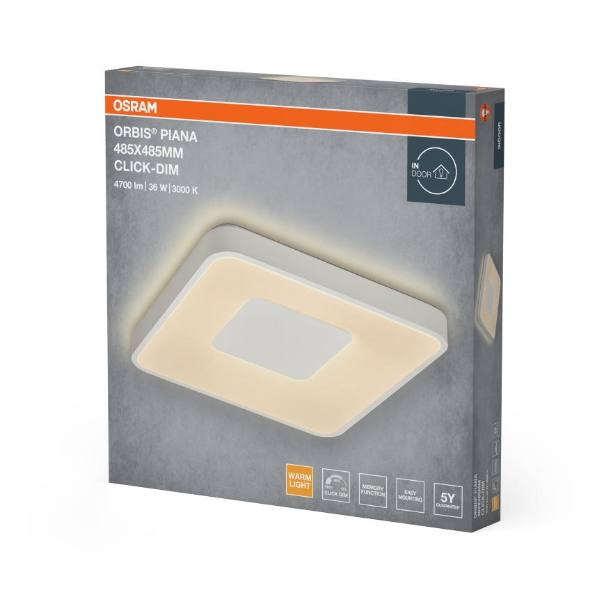 Osram - LED stropna svetilka z zatemnitvijo ORBIS PIANA LED/36W/230V 48,5x48,5 cm bela