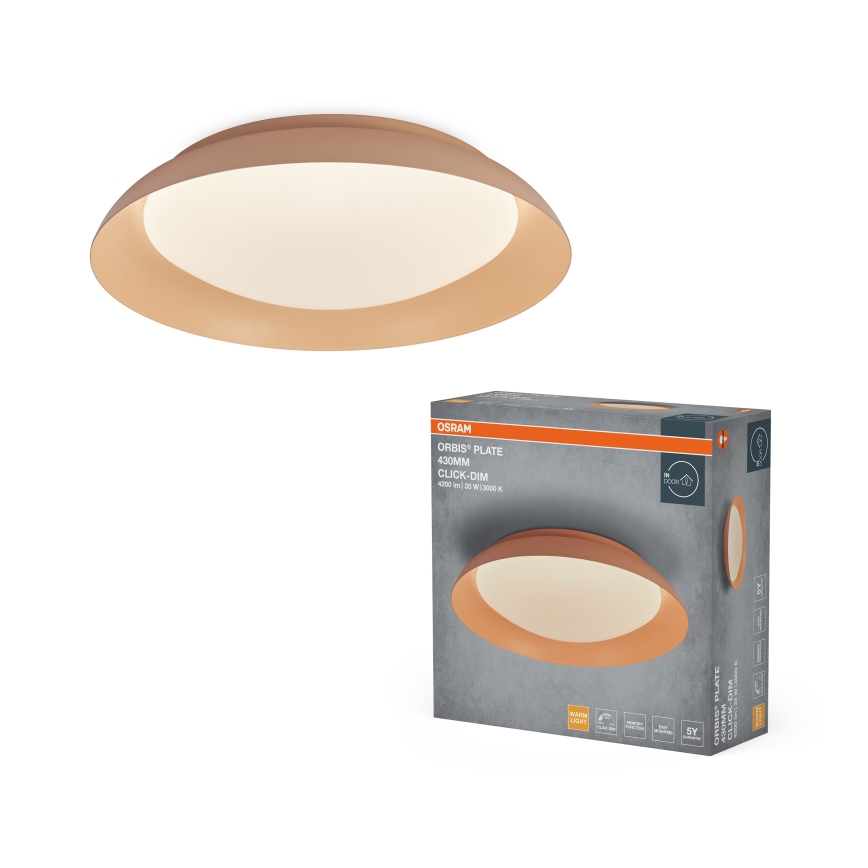 Osram - LED stropna svetilka s funkcijo zatemnitve PLATE LED/35W/230V premer 43 cm rožnata