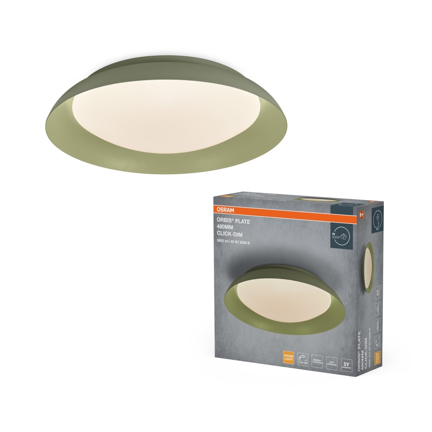 Osram - zatemnljivo LED stropno svetilo PLATE LED/45W/230V premer 48 cm zeleno